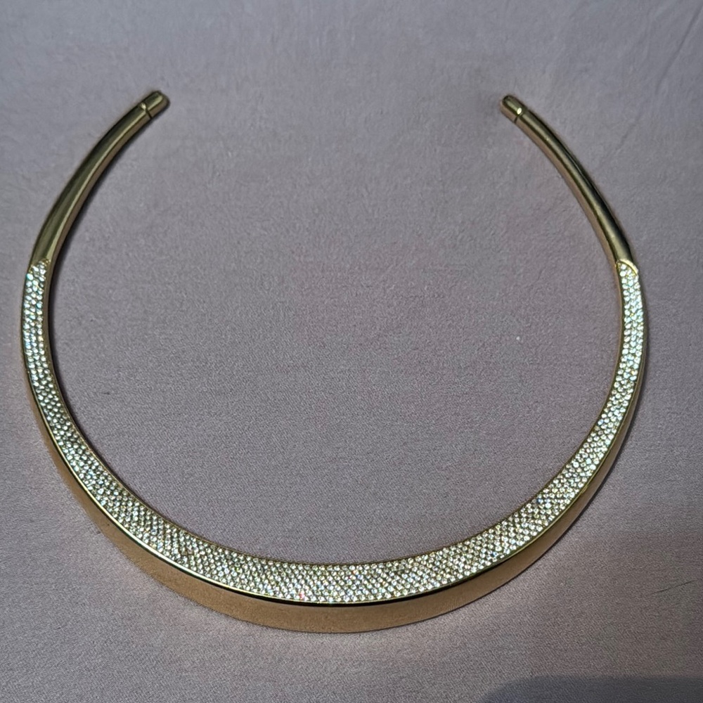 Michael Kors Gold and Crystal Choker Necklace